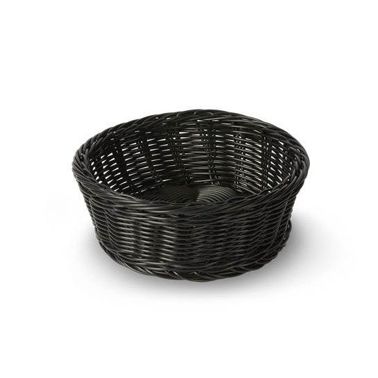CESTA TEJIDA REDONDA, NEGRO (8.3" X 3.1")*(6)