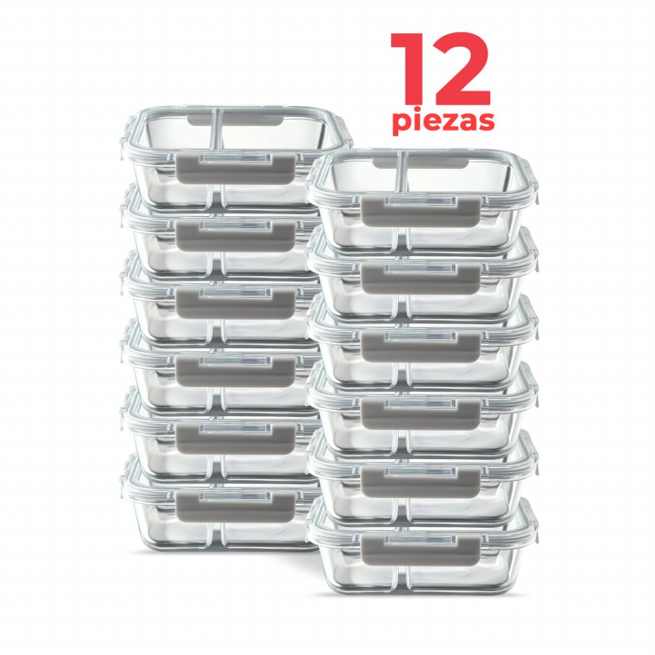 VITTORI Hermético de vidrio Tangle con tapa plástica 850ml – Ideal para conservar alimentos y líquidos