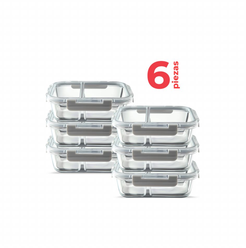 VITTORI Hermético de vidrio Tangle con tapa plástica 850ml – Ideal para conservar alimentos y líquidos