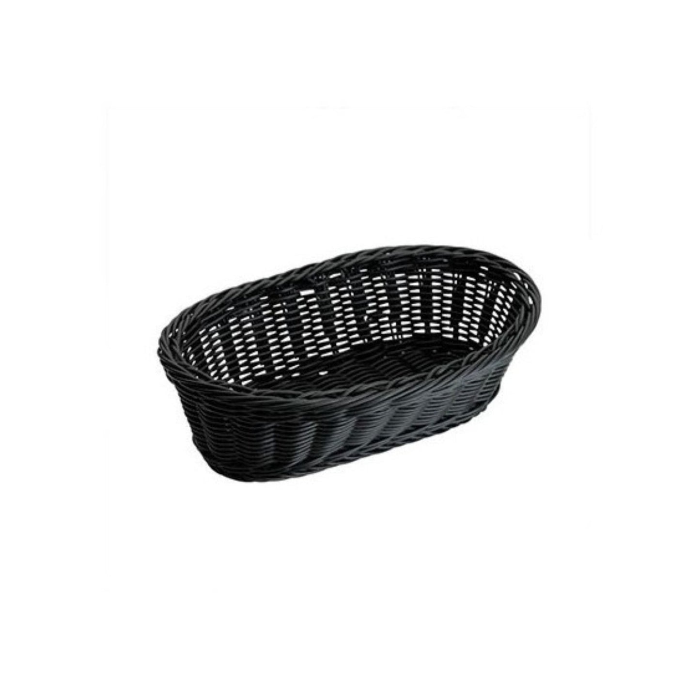 CESTA TEJIDA OVALADA,NEGRO (9.5"X 6.9" X 3.5")*(6)