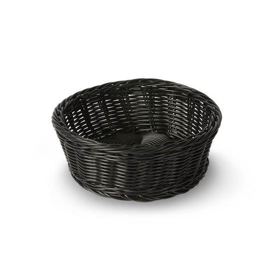 CESTA TEJIDA REDONDA, NEGRO (8.3" X 3.1")*(6)