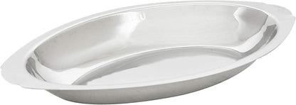 PLATO OVAL PARA GRATINAR, ACERO INOXIDABLE 12 OZ